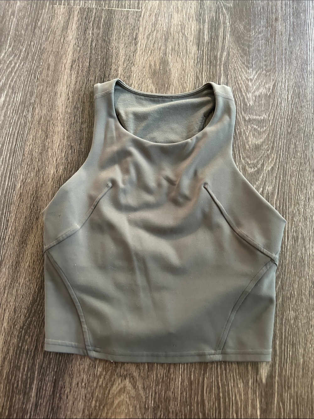 lululemon athletica Olive Green High-Neck Crop Tank